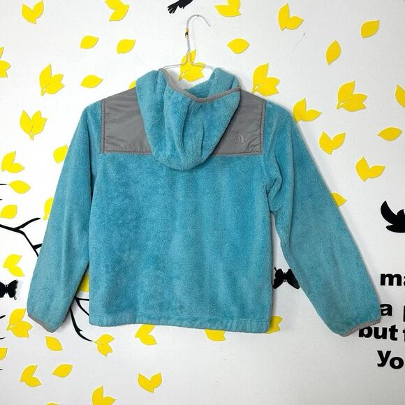 The North Face Big Girl’s Full Zip Fleece Jacket Size Medium 10/12 Turquoise - Picture 4 of 13